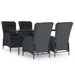 5 Piece Garden Dining Set Dark Grey Poly Rattan Toplnbx