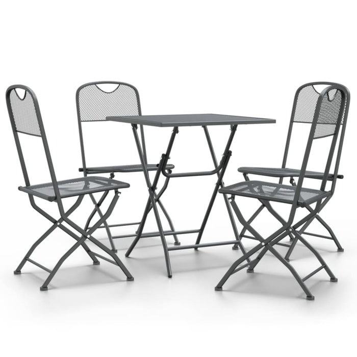 5 Piece Garden Dining Set Expanded Metal Mesh Anthracite