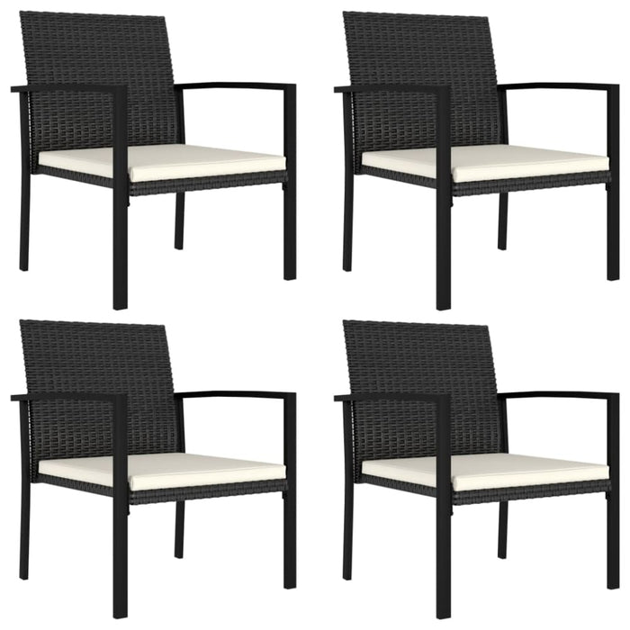 5 Piece Garden Dining Set Poly Rattan Black Tblpibi