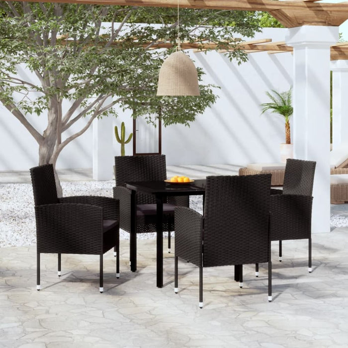 5 Piece Garden Dining Set Black Tbkkloa