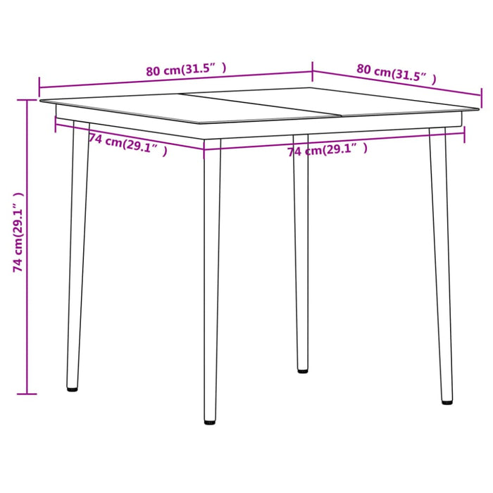 5 Piece Garden Dining Set Black Tbkkoaa