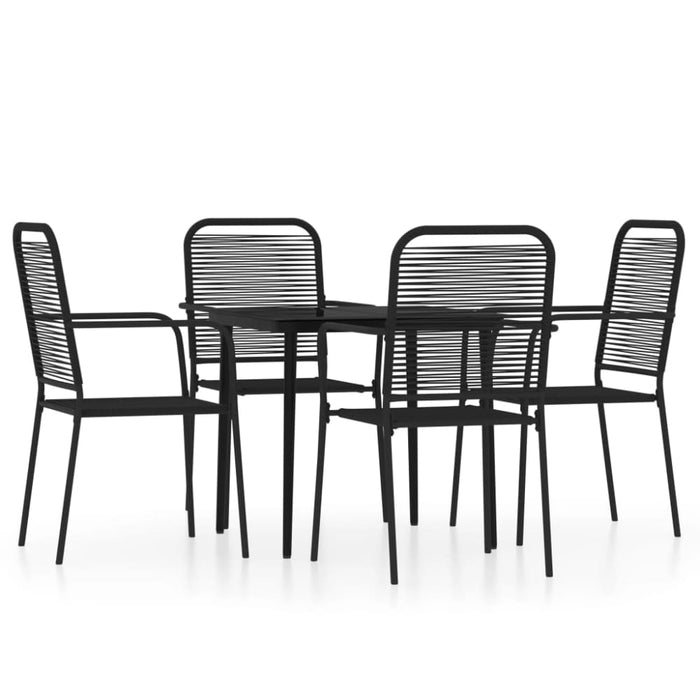 5 Piece Garden Dining Set Black Tbkkoaa