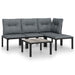 5 Piece Garden Lounge Set Black And Grey Poly Rattan Toniiaa