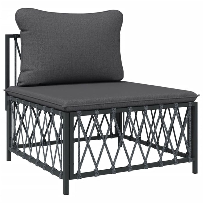 5 Piece Garden Lounge Set With Cushions Anthracite Steel