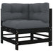 5 Piece Garden Lounge Set With Cushions Black Solid Wood