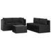 5 Piece Garden Lounge Set With Cushions Poly Rattan Black