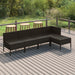 5 Piece Garden Lounge Set With Cushions Poly Rattan Black