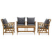 5 Piece Garden Lounge Set With Cushions Solid Acacia Wood