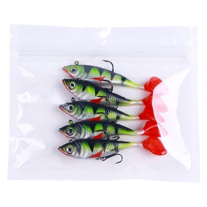 5 Piece Hengjia So071 t Tail Lead Fishing Lure Soft Bait