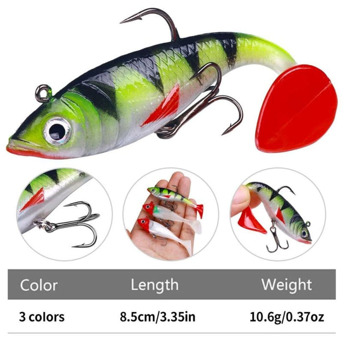 5 Piece Hengjia So071 t Tail Lead Fishing Lure Soft Bait