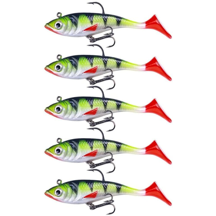 5 Piece Hengjia So071 t Tail Lead Fishing Lure Soft Bait