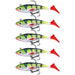 5 Piece Hengjia So071 t Tail Lead Fishing Lure Soft Bait