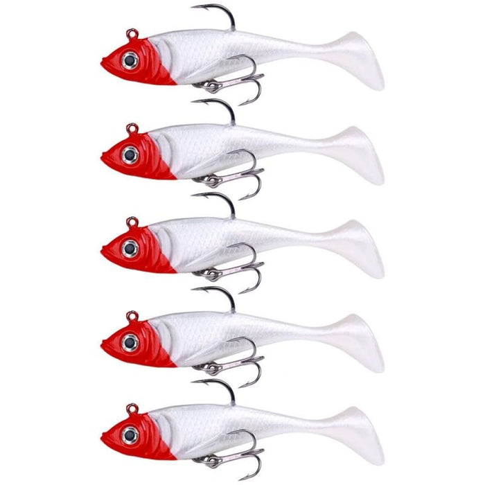 5 Piece Hengjia So071 t Tail Lead Fishing Lure Soft Bait