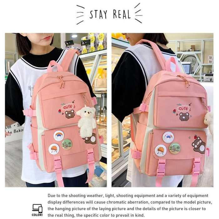 5 Piece Lightweight Girls Backpack Set