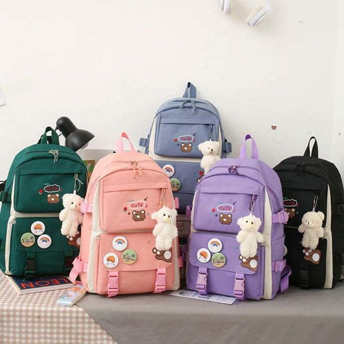 5 Piece Lightweight Girls Backpack Set