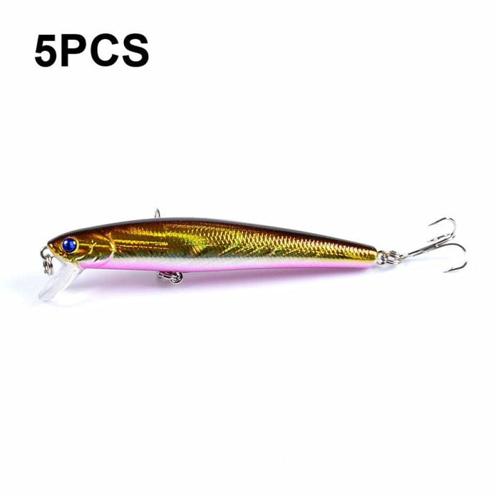 5 Piece Minnow Bionic Fake Bait 9.6cm/9.8g Plastic Floating