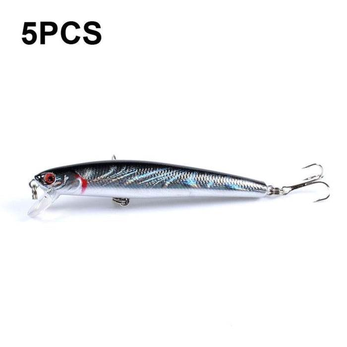 5 Piece Minnow Bionic Fake Bait 9.6cm/9.8g Plastic Floating