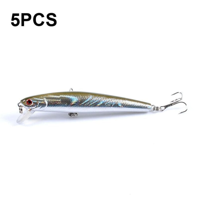 5 Piece Minnow Bionic Fake Bait 9.6cm/9.8g Plastic Floating