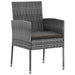 5 Piece Outdoor Dining Set Poly Rattan Grey Toxbbkp