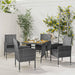 5 Piece Outdoor Dining Set Poly Rattan Grey Toxbbkp