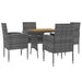 5 Piece Outdoor Dining Set Poly Rattan Grey Toxbbkp