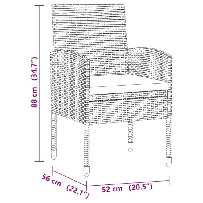 5 Piece Outdoor Dining Set Poly Rattan Grey Toxbbkp