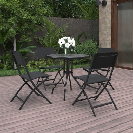 5 Piece Outdoor Dining Set Steel Tbitpoa