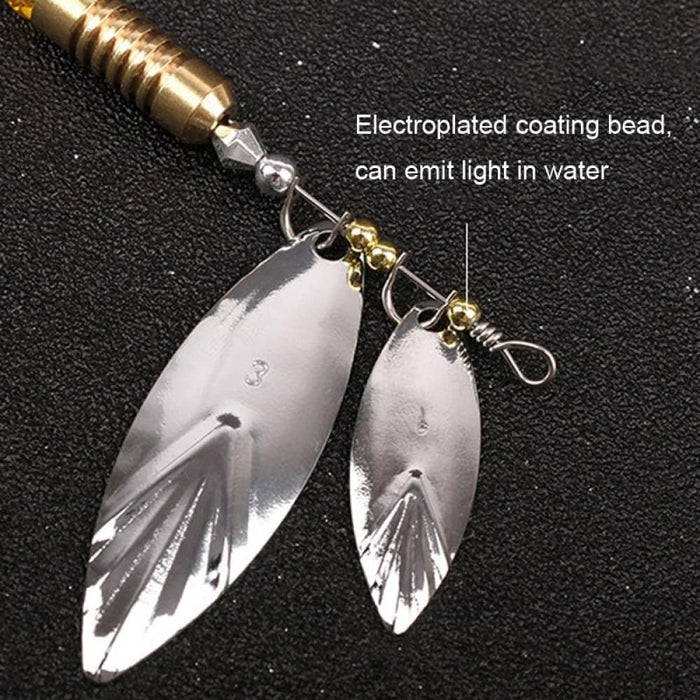 5 Piece Rotating Luya Sequin Feather Bait Copper Pendant 10g