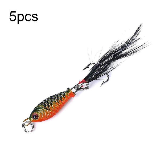 5 Piece Small Iron Plate Freshwater Bait 2.5cm 4g