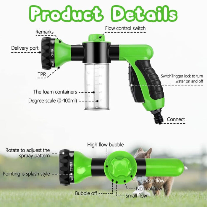 5 Pieces Pet Bathing Tool Set Include Hose Spray Nozzle