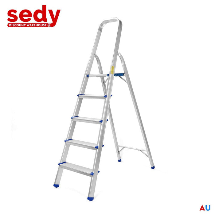 5 Step Ladder Multi Purpose Foldable Folding Aluminium Home