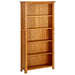 5-tier Bookcase Solid Oak Wood Ttoitl