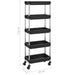 5-tier Kitchen Trolley Black 40x22x116 Cm Iron And Abs