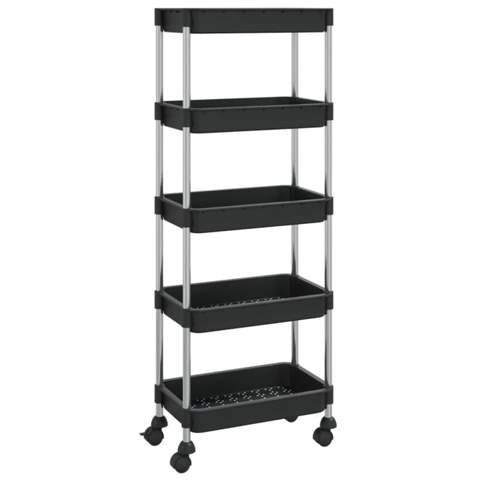 5-tier Kitchen Trolley Black 40x22x116 Cm Iron And Abs