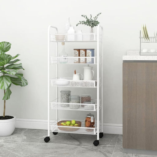 5-tier Kitchen Trolley White 46x26x105 Cm Iron Ttltxk