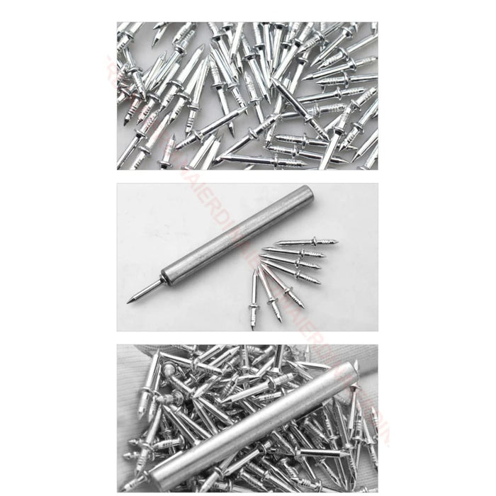 50 Double Headed Invisible Nails With Sleeve Tool