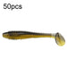 50 Piece 5.5cm Two Tone Threaded t Tail Soft Bait Lures