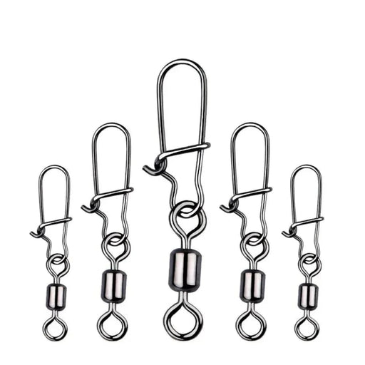 50 Piece Stainless Steel Fishing Swivels With Snap Connector