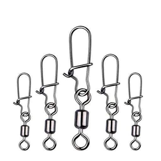 50 Piece Stainless Steel Fishing Swivels With Snap Connector