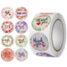 500pcs Roll Thank You Stickers Round Floral Multicolour