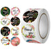 500pcs Roll Thank You Stickers Round Floral Multicolour