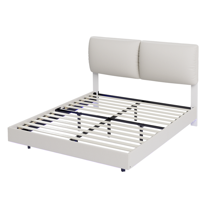 Queen Floating Bed Frame - White