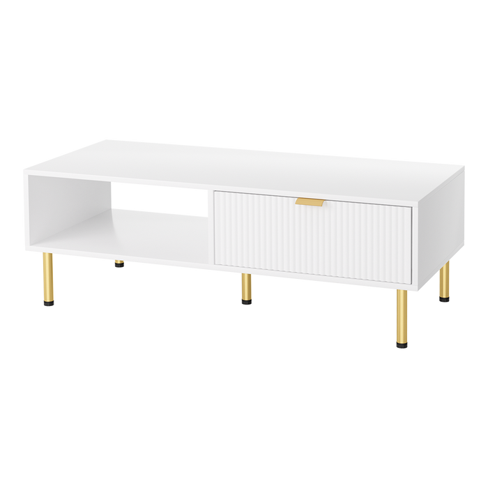 110Cm Coffee Table - White Gold