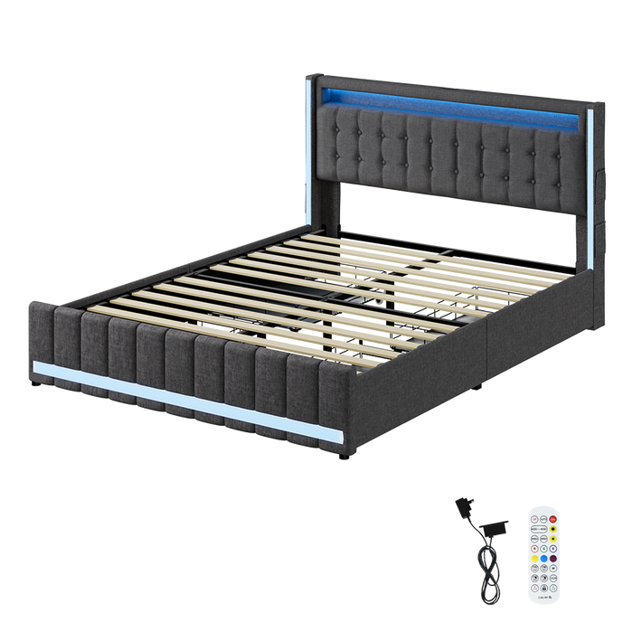 Double Bed Frame - Grey