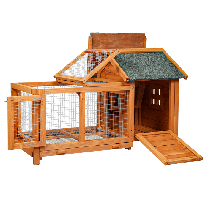 Goslash Picks Rabbit Hutch - Brown 103.5Cm X 58Cm X 70Cm