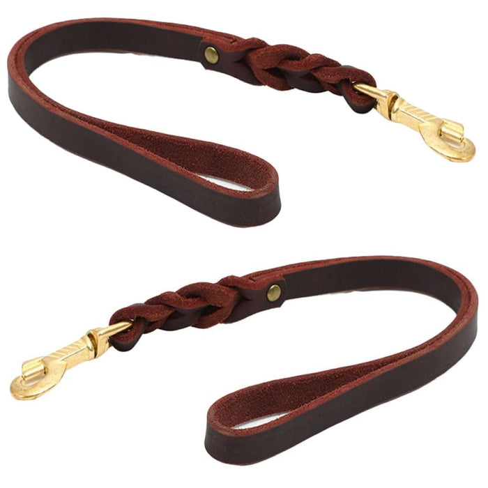 50cm Genuine Leather Short Leash For Dog