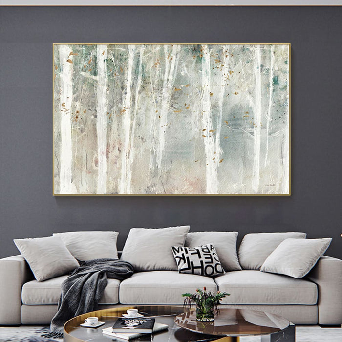 50cmx70cm Forest Hang Painting Style Gold Frame Canvas Wall