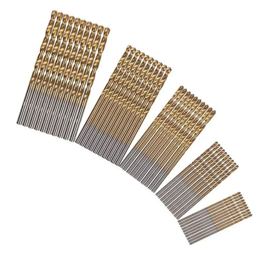 50pcs Mini Twist Drill Set 1 3mm Titanium Plated Straight