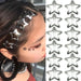 50pcs Y2k Silver Star Hair Clips For Girls Filigree Metal