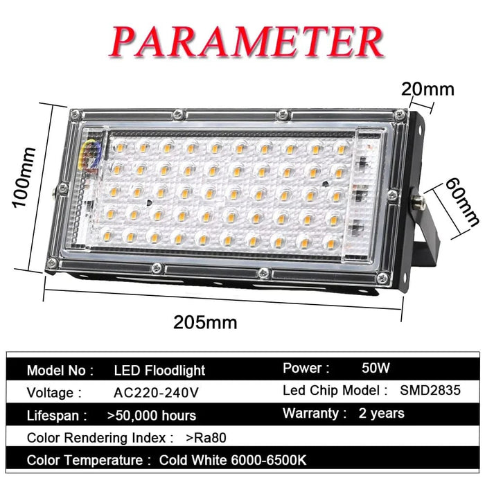 50w Outdoor Led Floodlight Ip65 Waterproof